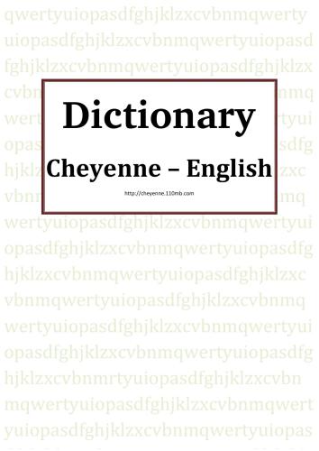 Cheyenne - English Dictionary