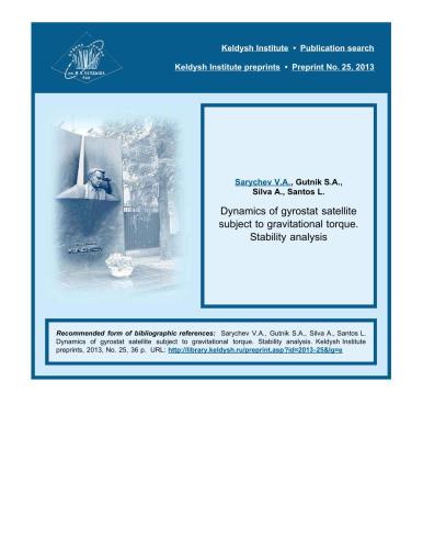 Dynamics of gyrostat satellite subject to gravitational torque. Stability analysis