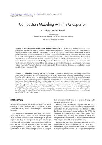 Combustion Modeling with the G-Equation