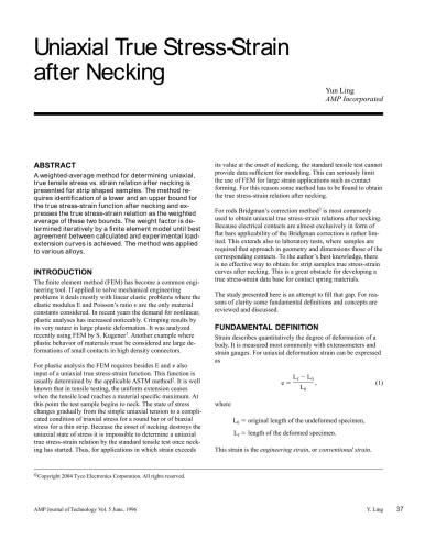 Uniaxial True Stress-Strain after Necking