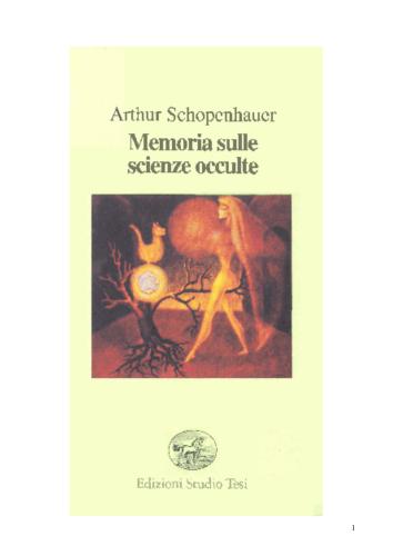 Memoria sulle scienze occulte