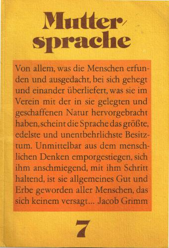Muttersprache. Klasse 7