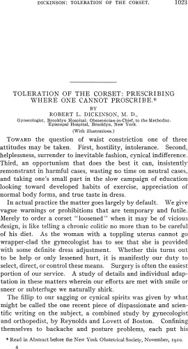 Toleration of the corset