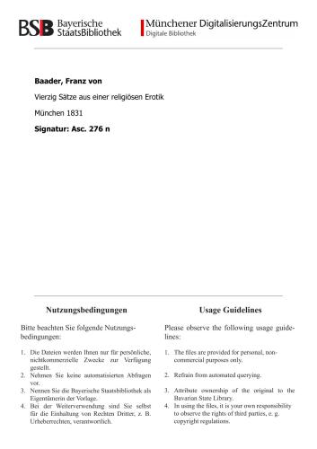 Vierzig Sätze aus einer religiösen Erotik