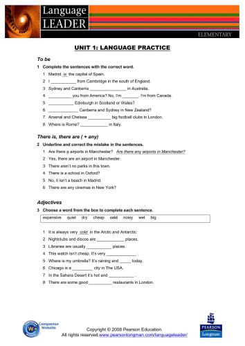 Language Leader - Elementary. Supplementary Resources