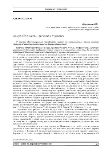 Професійна модель сучасного керівника