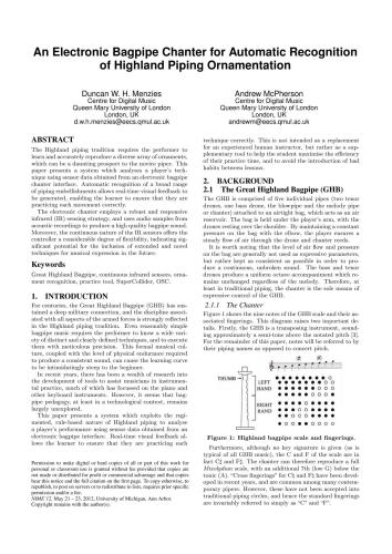 An Electronic Bagpipe Chanter for Automatic Recognition of Highland Piping Ornamentation