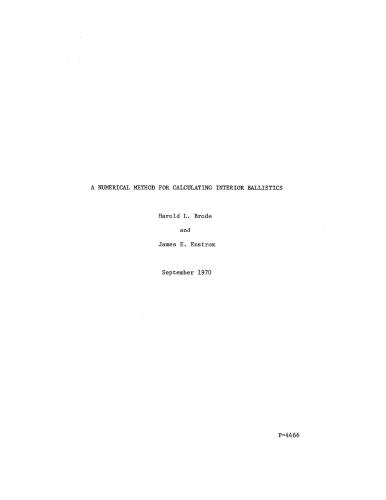 A numerical method for calculating interior ballistics