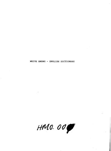White Hmong - English Dictionary