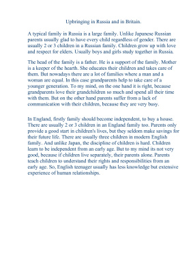 Upbringing in Russia and in Britain