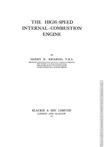 The High-Speed Internal Combustion Engine