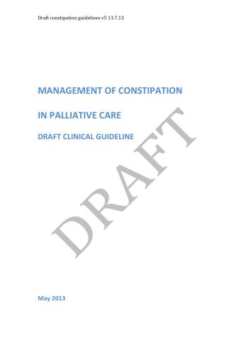 Management of constipation in palliative care