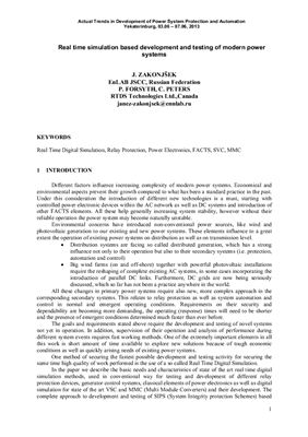 Real time simulation based development and testing of modern power systems