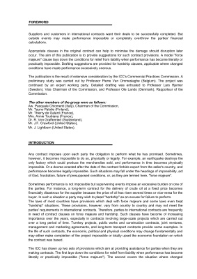 Force-majeure and hardship (ICC publication # 421 e)