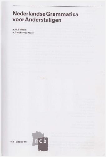 Nederlandse Grammatica voor Anderstalingen