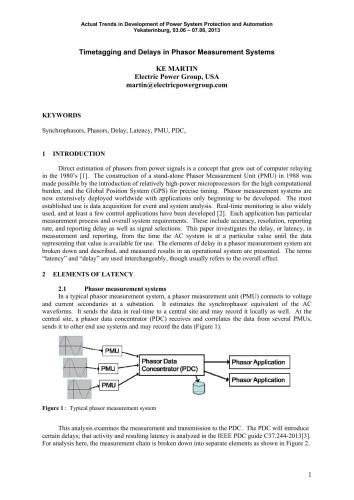 Timetagging and Delays in Phasor Measurement Systems