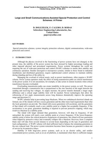 Large and Small Communications-Assisted Special Protection and Control Schemes: A Primer