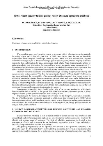 In the: recent security failures prompt review of secure computing practices