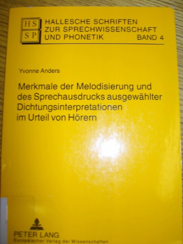 Hallesche Schriften zur Sprechwissenschaft und Phonetik Band 4