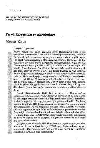 Fu-yü Kırgızcası ve akrabaları