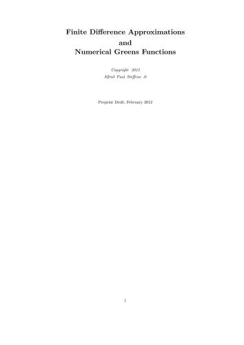 Finite Difference Approximations and Numerical Greens Functions