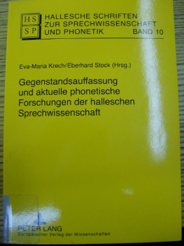 Hallesche Schriften zur Sprechwissenschaft und Phonetik Band 10