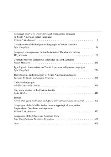 The Indigenous Languages of South America A Comprehensive Guide