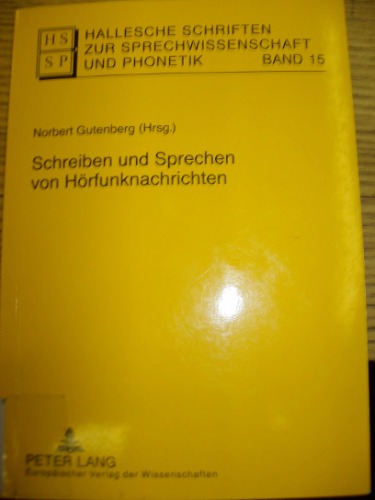 Hallesche Schriften zur Sprechwissenschaft und Phonetik Band 15