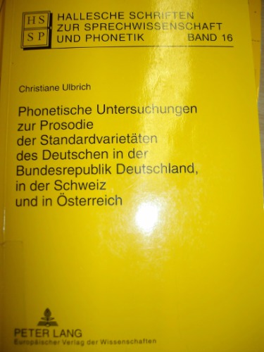 Hallesche Schriften zur Sprechwissenschaft und Phonetik Band 16