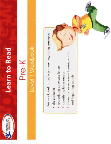 Hooked on Phonics. Pre-K Level 1 Workbook Odd Pages