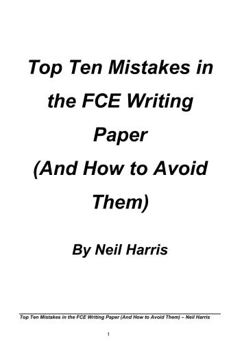 Top ten mistakes in the FCE writing papers (And How to Avoid Them)