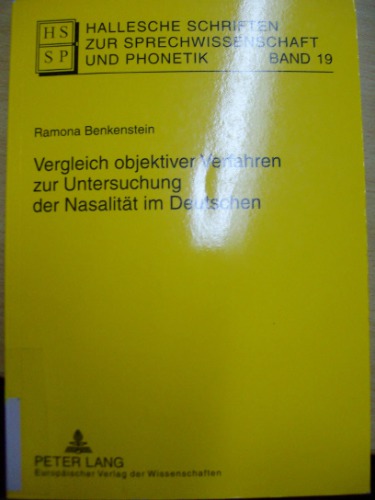Hallesche Schriften zur Sprechwissenschaft und Phonetik Band 19