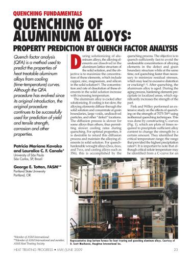Canale. Quenching of aluminum alloys: property prediction by quench factor analysis