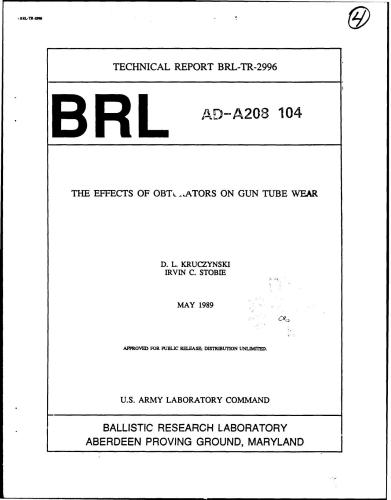 The Effects of obturators on gun tube wear