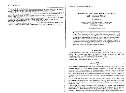 Renormalisation group and function iterations