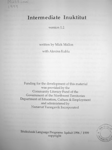 Intermediate Inuktitut. Version 1.2