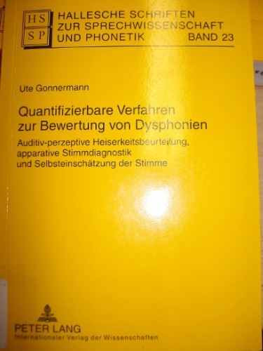 Hallesche Schriften zur Sprechwissenschaft und Phonetik Band 23
