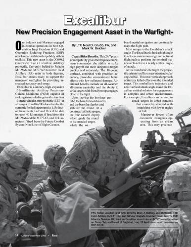 Excalibur. New precision engagement asset in the warfight