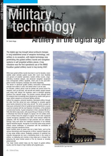 Military technology. Artillery in the digital age