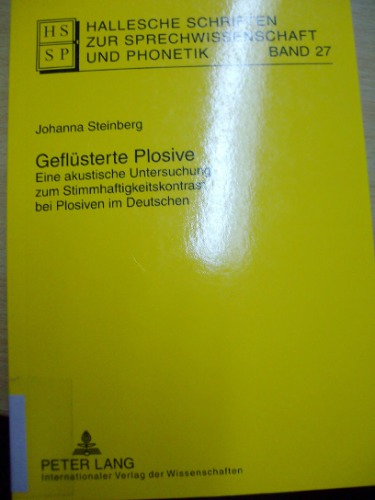 Hallesche Schriften zur Sprechwissenschaft und Phonetik Band 27
