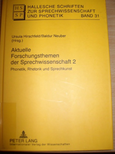 Hallesche Schriften zur Sprechwissenschaft und Phonetik Band 31