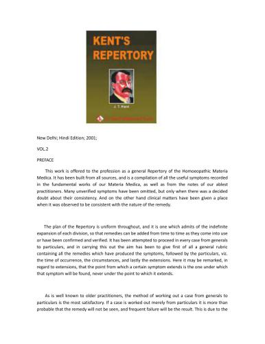 Repertory of the Homoeopathic Materia Medica(Vol.2)