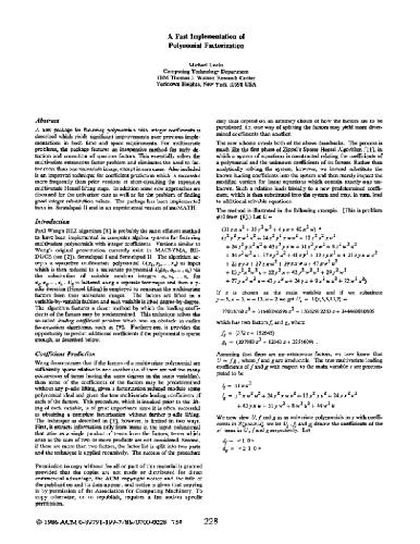 New algorithm for fast integer polynomial factorization