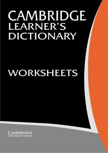Cambridge Learner's Dictionary Worksheets