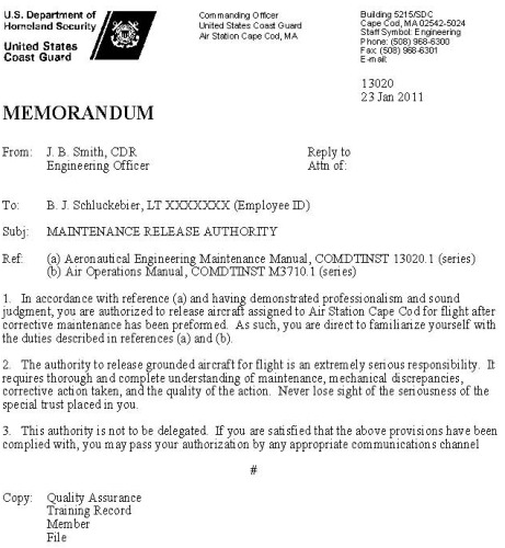 U.S. Department of Homeland Security. Aeronautical Engineering Maintenance Management Manual