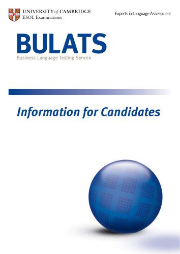 BULATS - Information for Candidates
