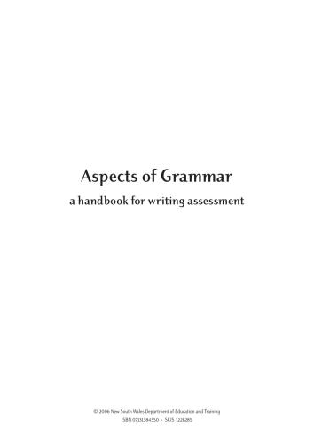 Aspects of Grammar: A Handbook for Writing Assessment