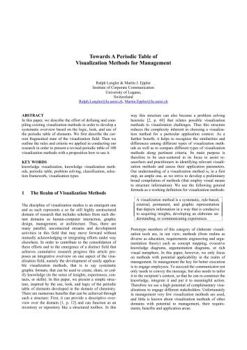 Eppler. Towards A Periodic Table of Visualization Methods for Management