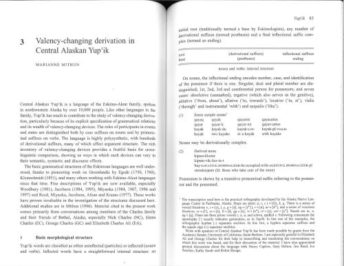 Valency-changing derivation in Central Alaskan Yup’ik