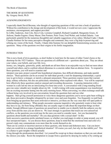 The Book of Questions